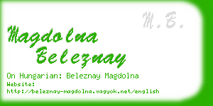 magdolna beleznay business card